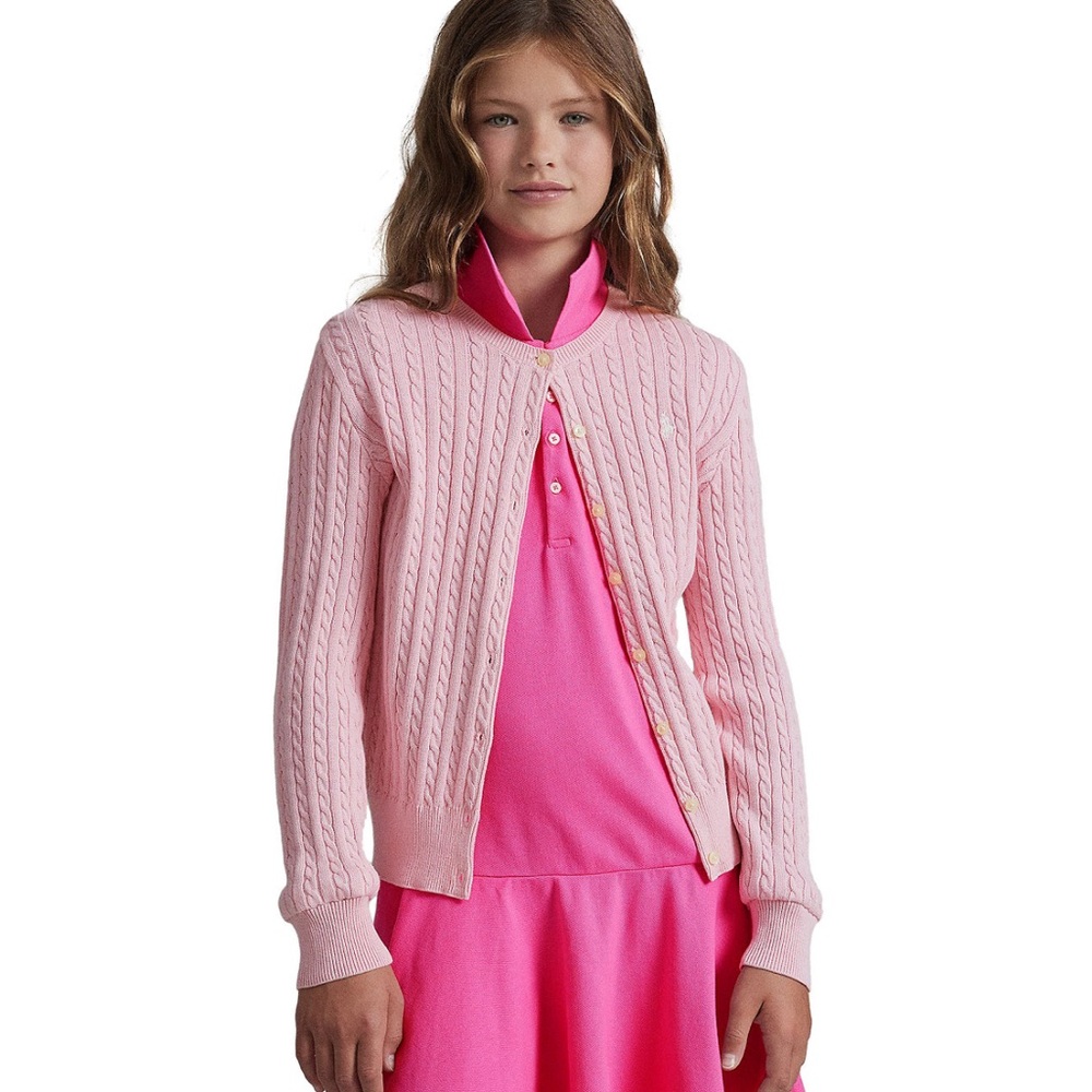 light pink polo girls sweater. no tags never worn!!